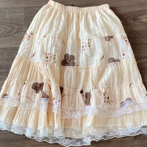 Vintage Cottage-Core Knee Length Skirt